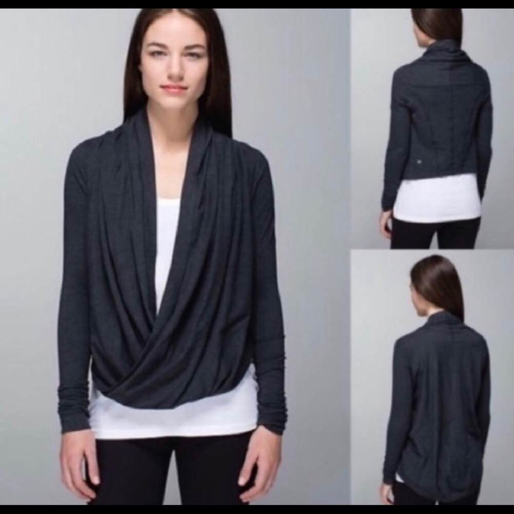 Women's Draped Charcoal Sweater